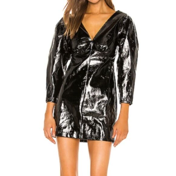NWT LOVERS + FRIENDS Faux Patent Leather Dress - Picture 1 of 5